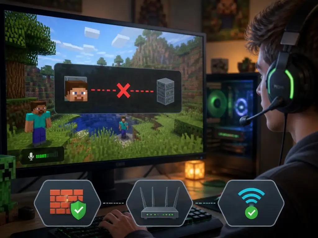 Fixing minecraft simple voice chat not connected errors
