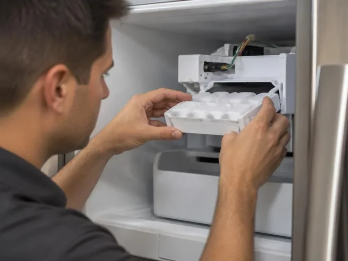 How to perform a Frigidaire ice maker tray replacement safely