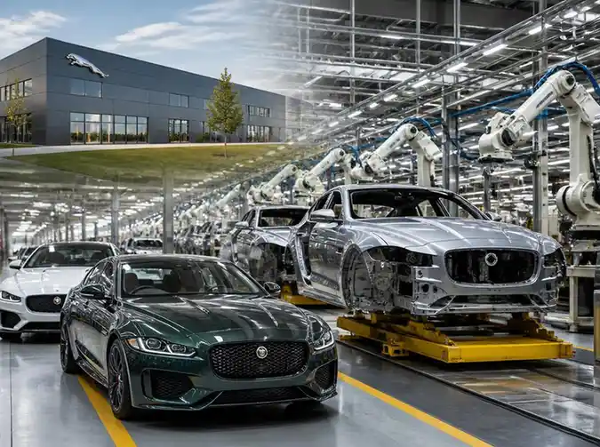 Where exactly is the luxury brand Jaguar is made where?